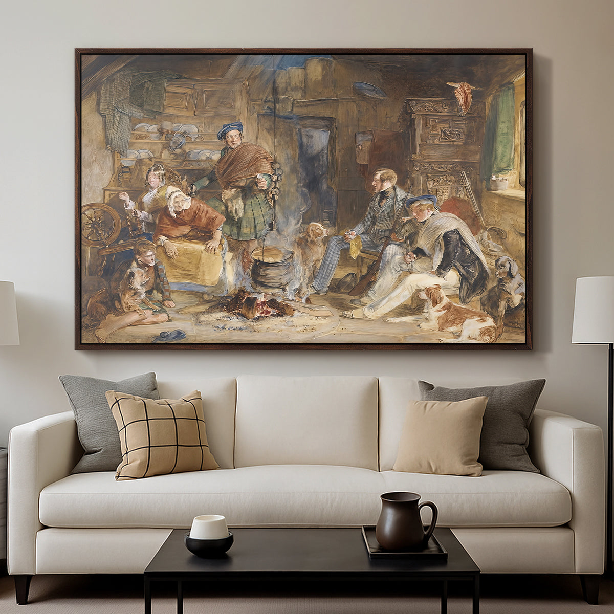Highland Hospitality, 1832 - Floater Framed Canvas Print