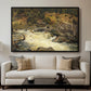 Waterfall in Hallingdal, 1848 - Floater Framed Canvas Print