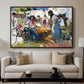 Net Menders in Valencia, 1909 - Floater Framed Canvas Print