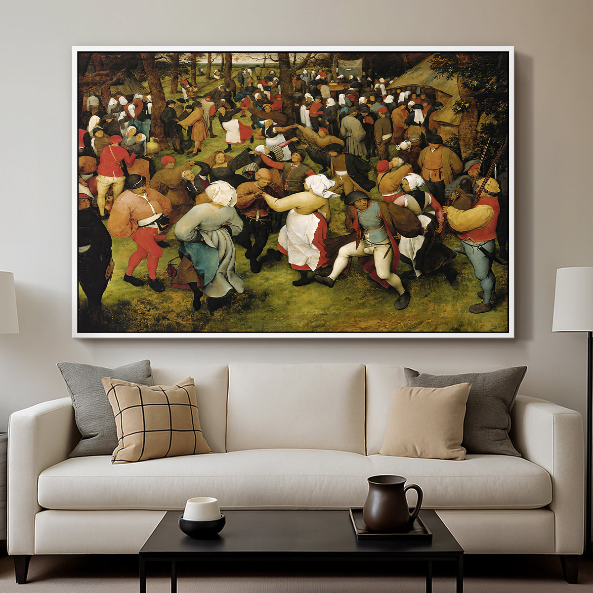The Wedding Dance, c. 1566 - Floater Framed Canvas Print
