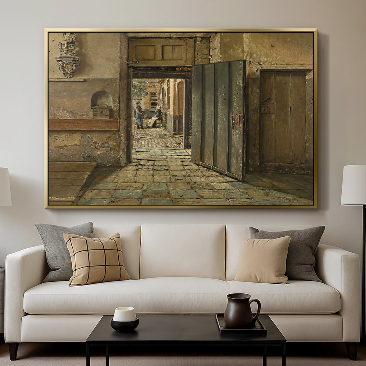 The Conversation, 1884 - Floater Framed Canvas Print