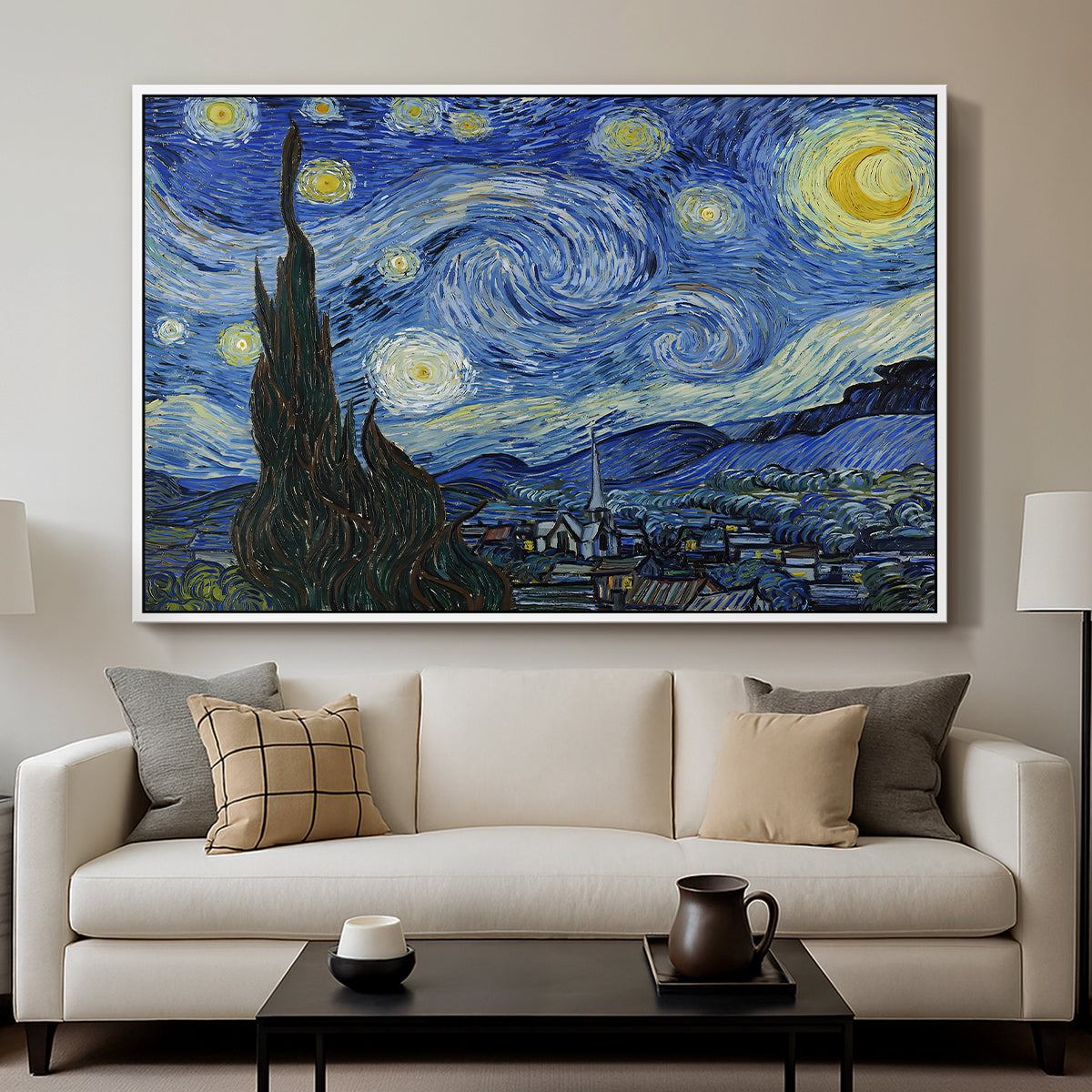 The Starry Night, 1889 - Floater Framed Canvas Print