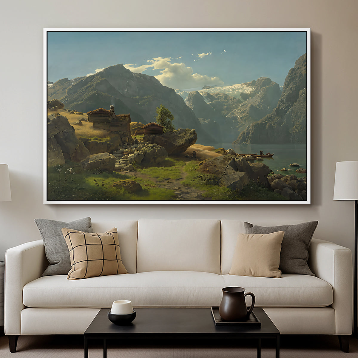 Balestrand, 1848 - Floater Framed Canvas Print