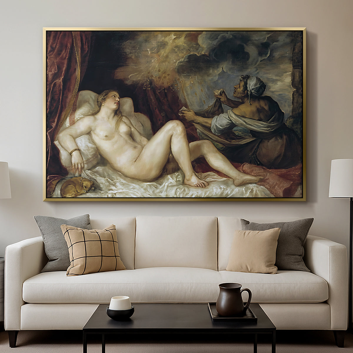 Danaë, c. 1560-1565 - Floater Framed Canvas Print