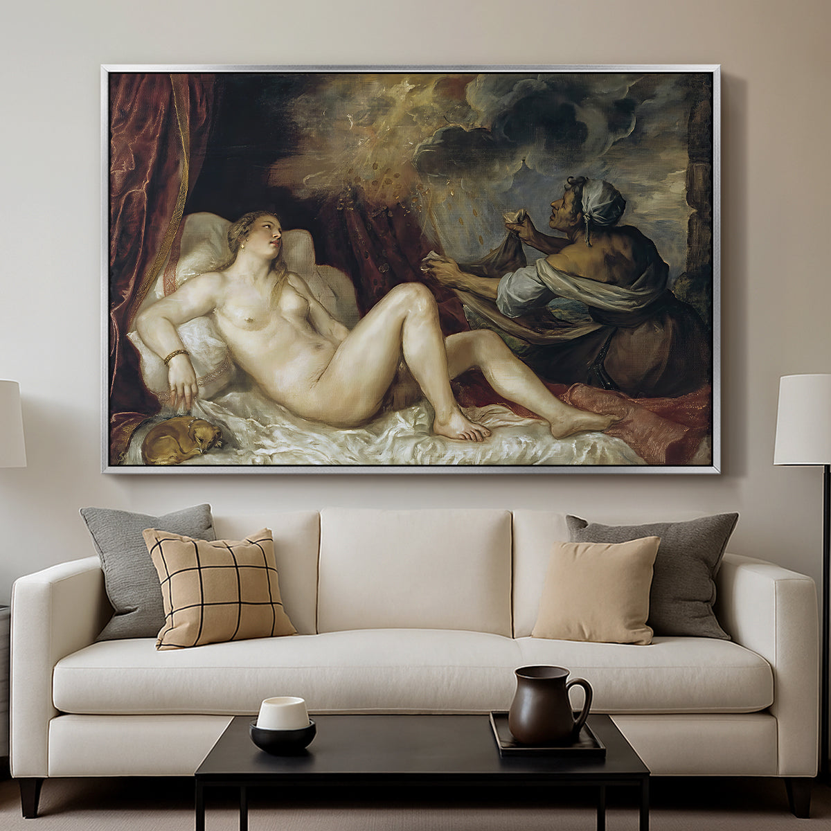 Danaë, c. 1560-1565 - Floater Framed Canvas Print