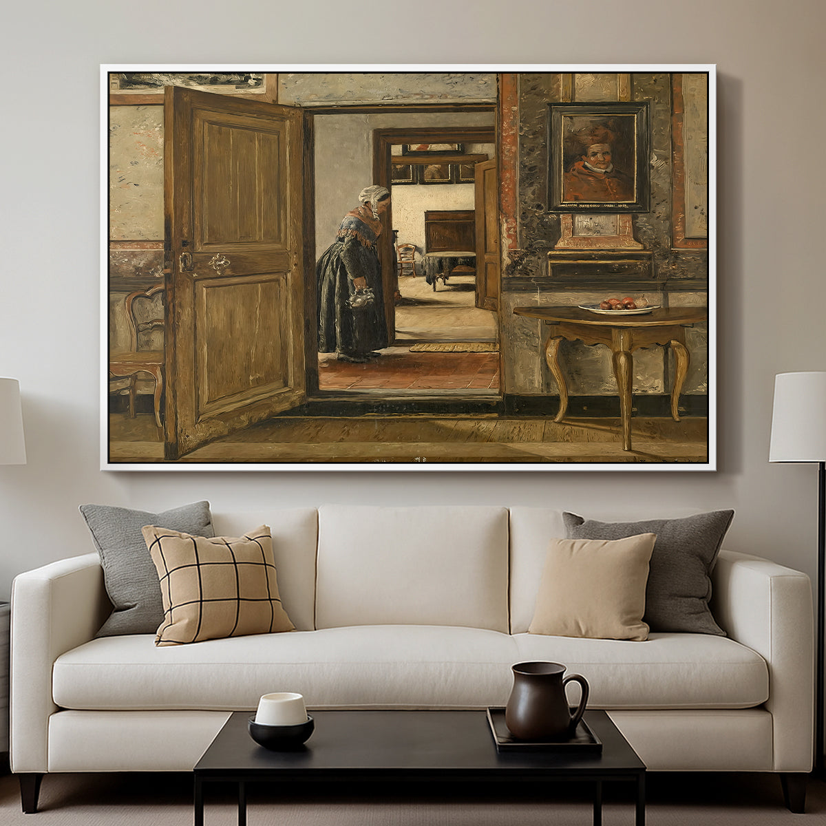 Interior of the Terninck Institution in Antwerp, 1884 - Floater Framed Canvas Print