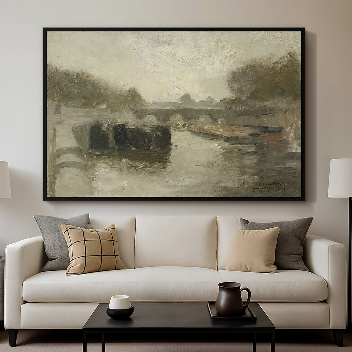 The Bridge (Le pont), 1895 - Floater Framed Canvas Print