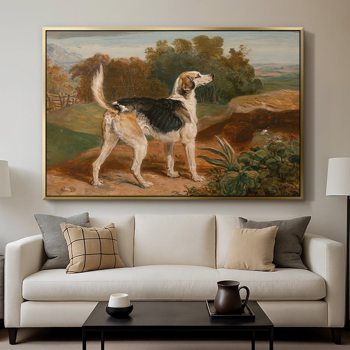 Ravager, One of the Lambton Hounds, 1835 - Floater Framed Canvas Print