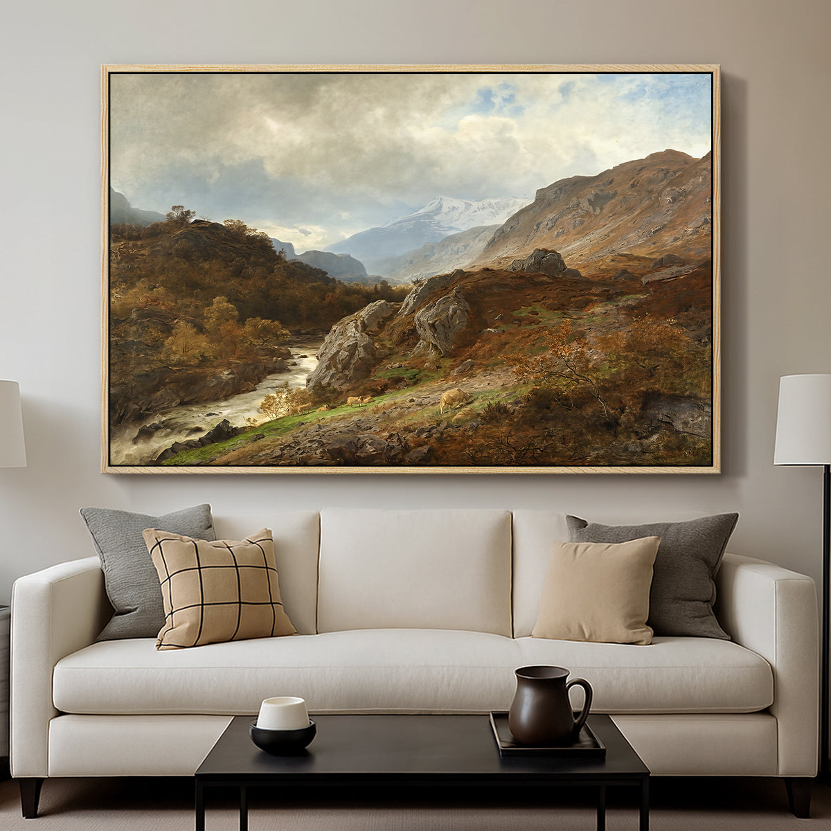 Mountain Landscape, 1864 - Floater Framed Canvas Print