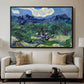 Olive Trees with the Alpilles in the Background, 1889 - Floater Framed Canvas Print