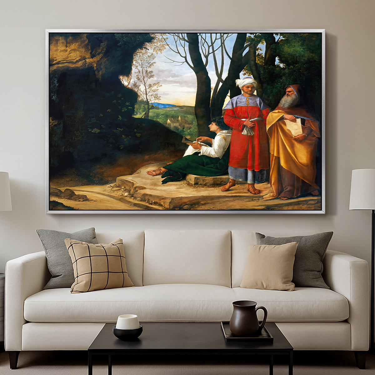 The Three Philosophers, c. 1508-1509 - Floater Framed Canvas Print