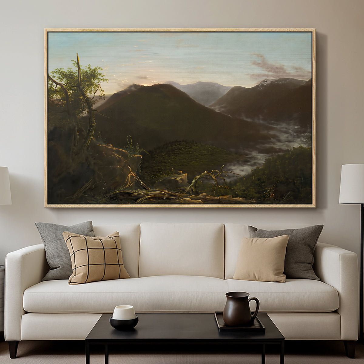 Sunrise in the Catskill Mountains, 1826 - Floater Framed Canvas Print