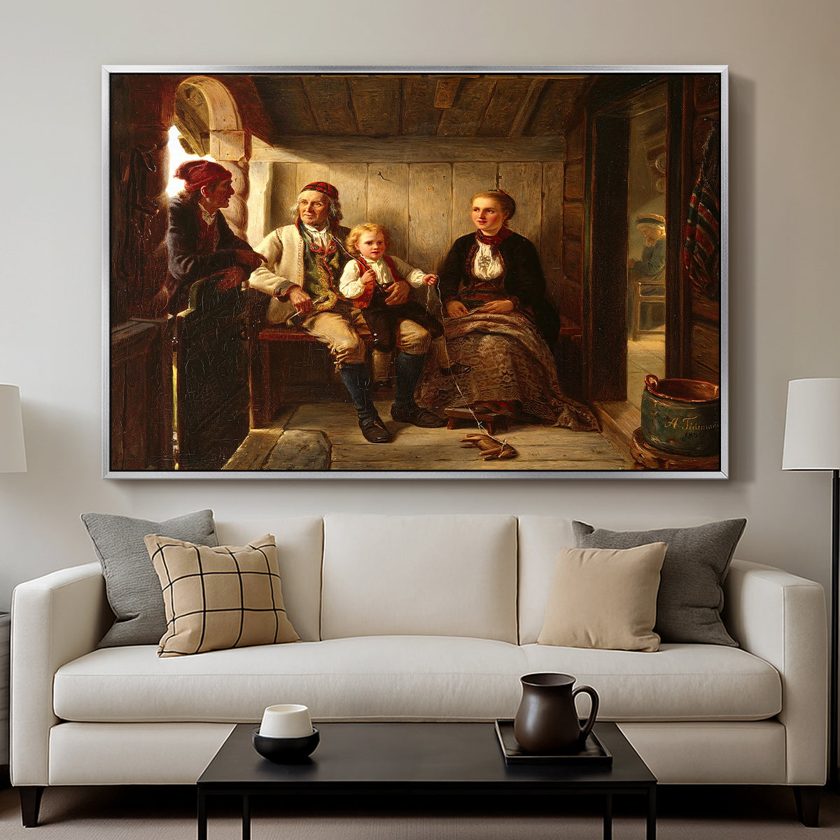 Neighbors (Naboer), 1855 - Floater Framed Canvas Print