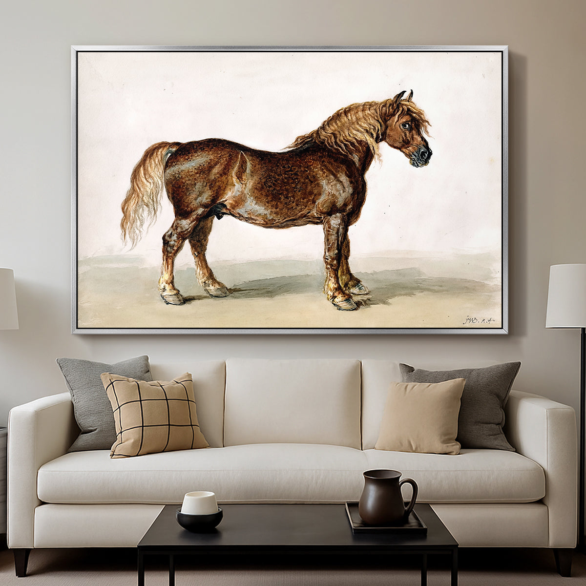 A Cart-Horse - Floater Framed Canvas Print