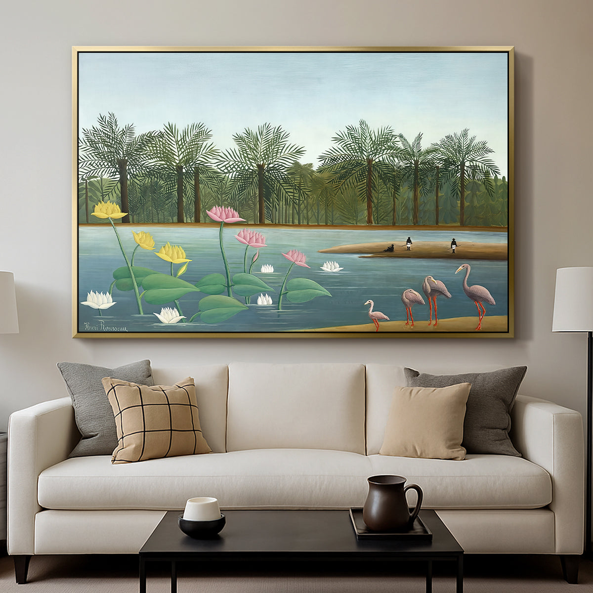 The Flamingoes (Les Flamants), 1907 - Floater Framed Canvas Print