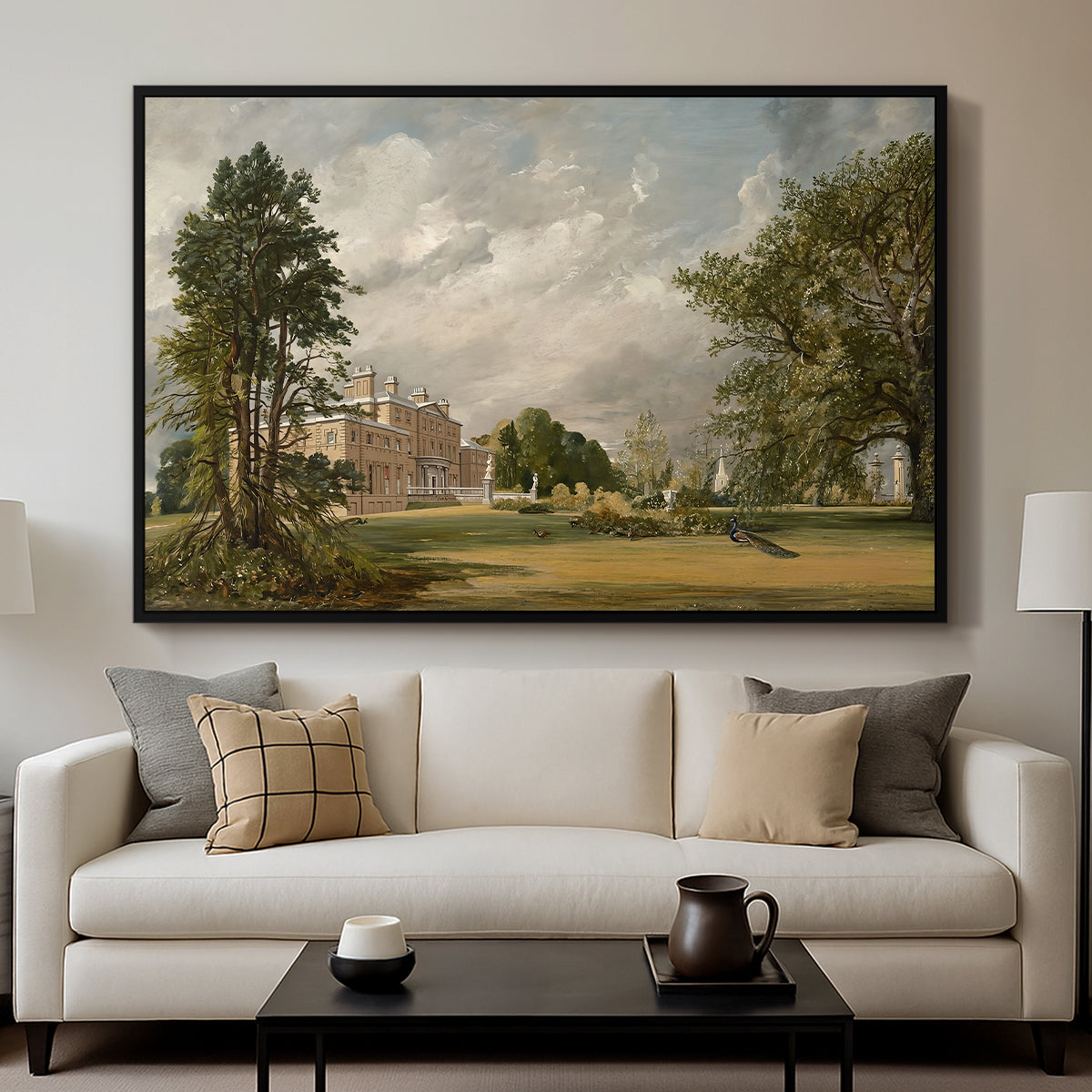 Malvern Hall, 1821 - Floater Framed Canvas Print