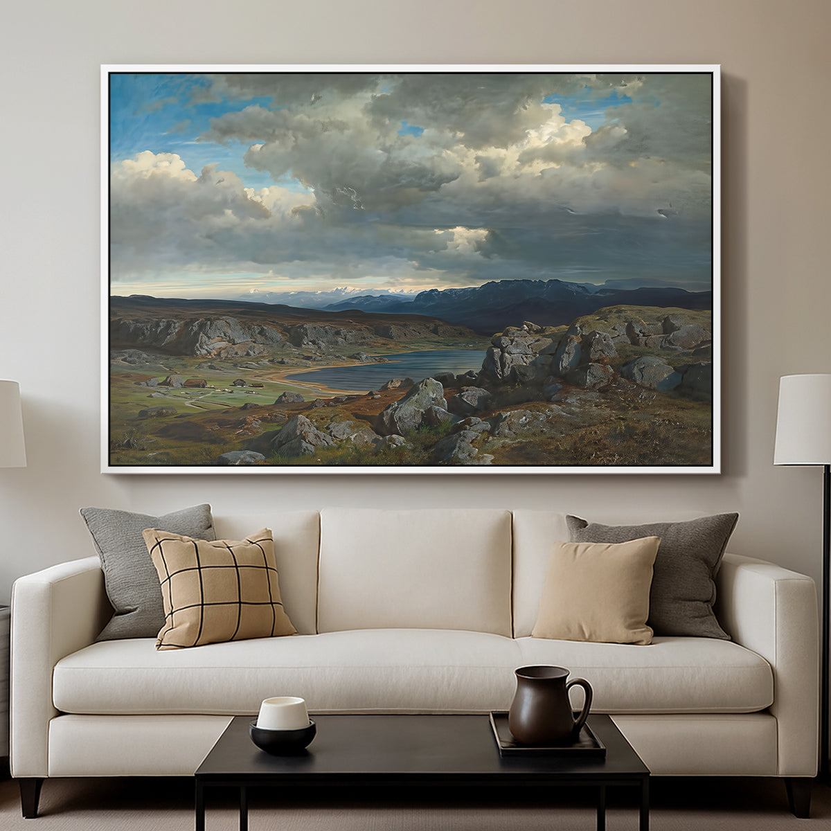 Norwegian Highlands, 1857 - Floater Framed Canvas Print