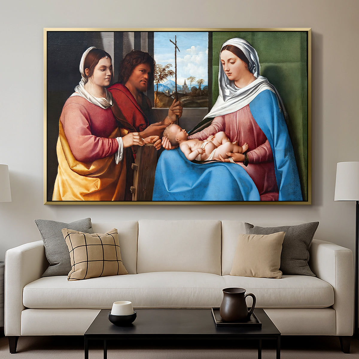 Sacred Conversation, c. 1505 - Floater Framed Canvas Print