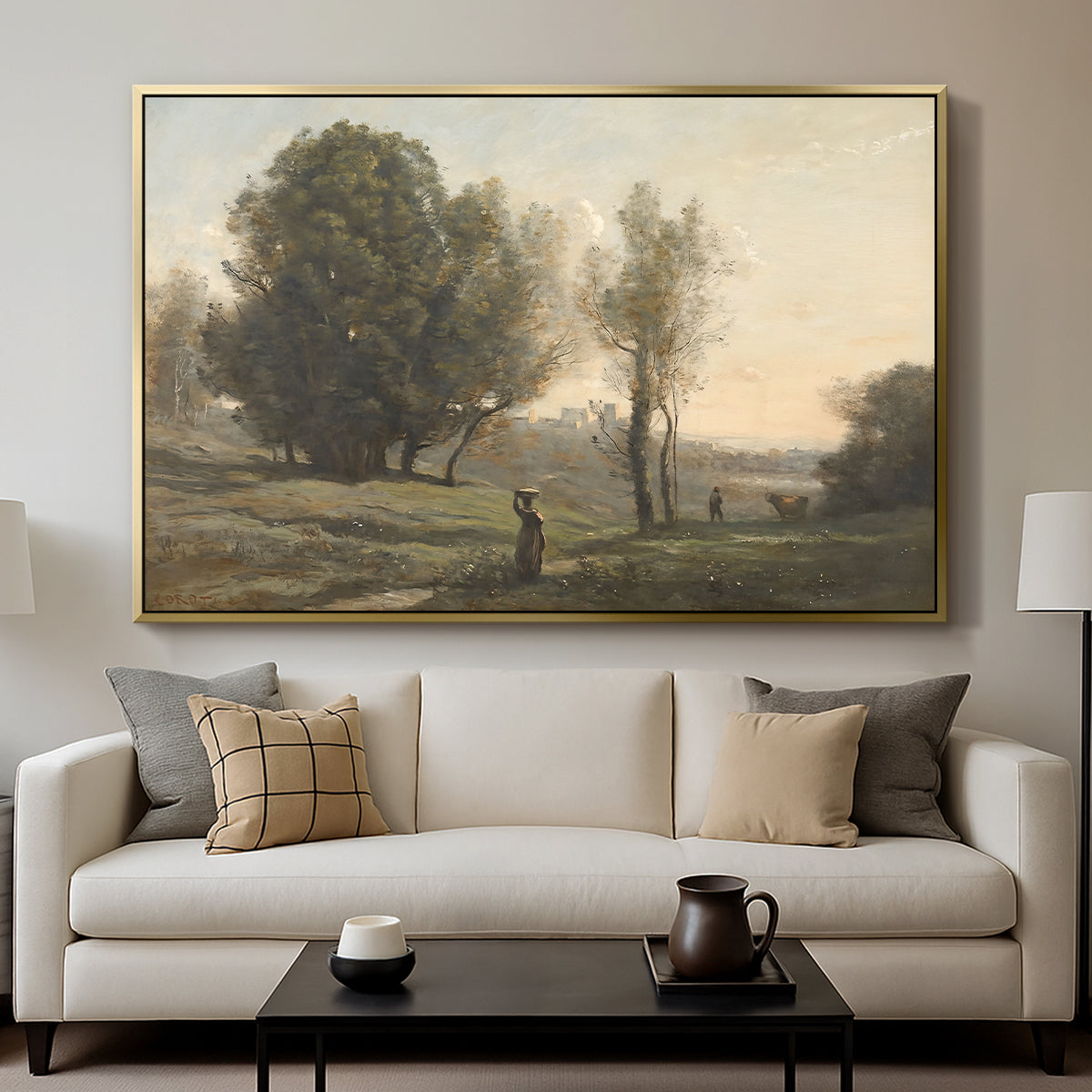Landscape (Souvenir of les landes), c. 1872 - Floater Framed Canvas Print