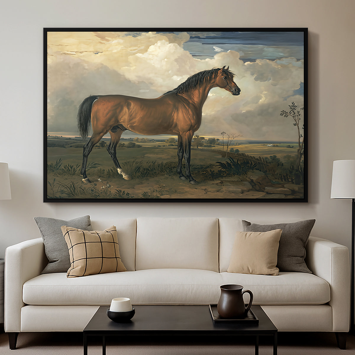 Eagle, A Celebrated Stallion, 1809 - Floater Framed Canvas Print