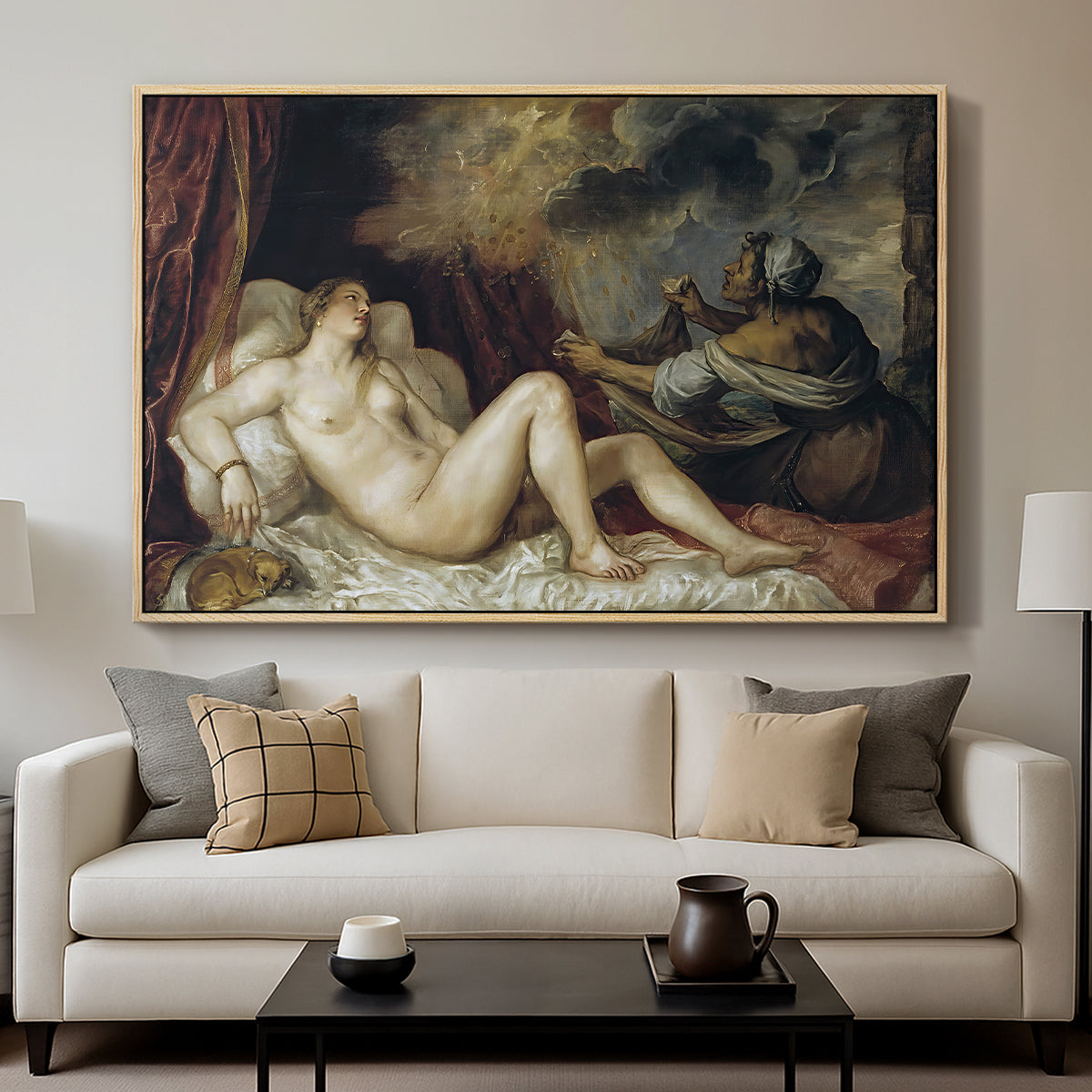 Danaë, c. 1560-1565 - Floater Framed Canvas Print