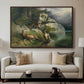 Eagles and Dying Stag on a Lakeshore, 1836 - Floater Framed Canvas Print