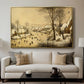 Winter Landscape with Skaters and Bird Trap, 1565 - Floater Framed Canvas Print