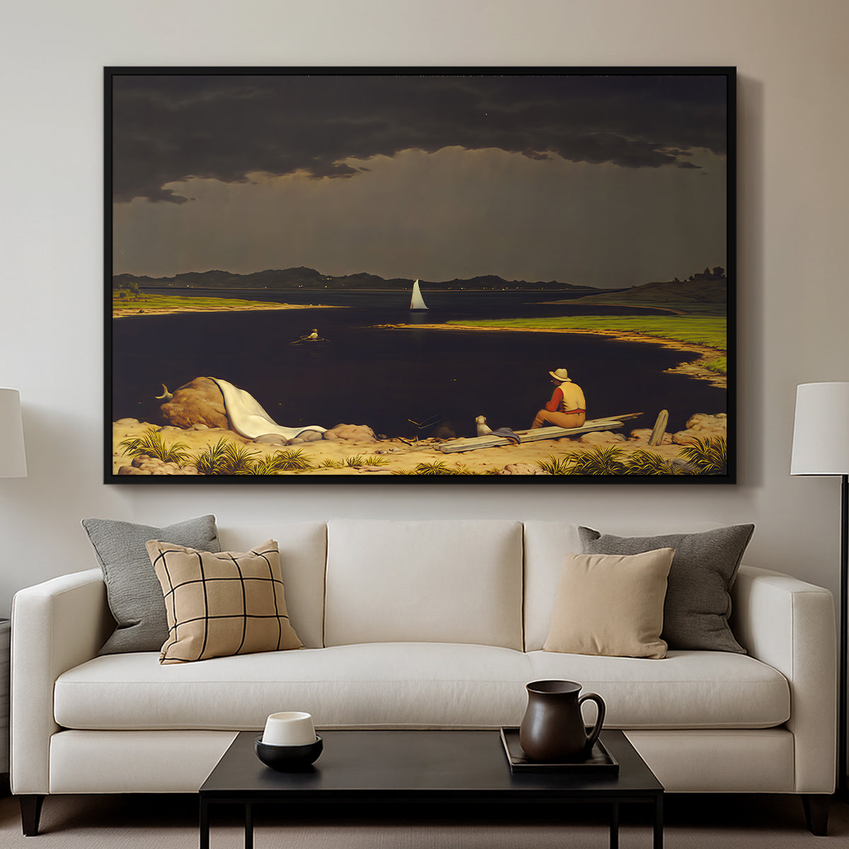 Approaching Thunder Storm, 1859 - Floater Framed Canvas Print