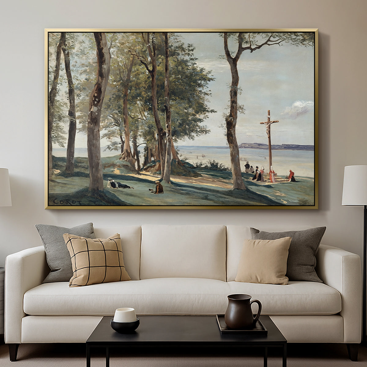 A Calvary on the Cote de Grace, c. 1829 - Floater Framed Canvas Print