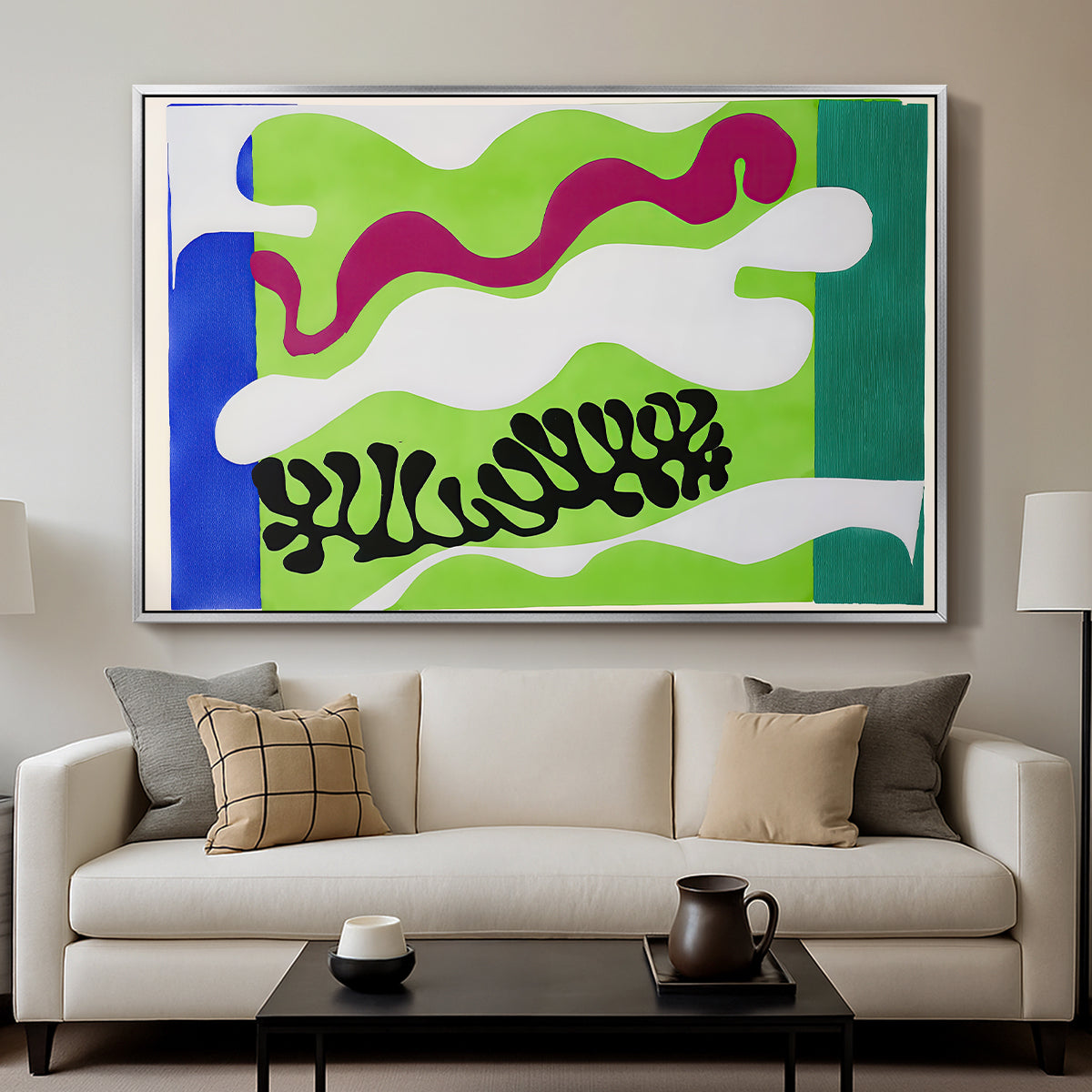 The Lagoon (Le lagon), from Jazz, 1947 - Floater Framed Canvas Print