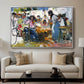 Net Menders in Valencia, 1909 - Floater Framed Canvas Print