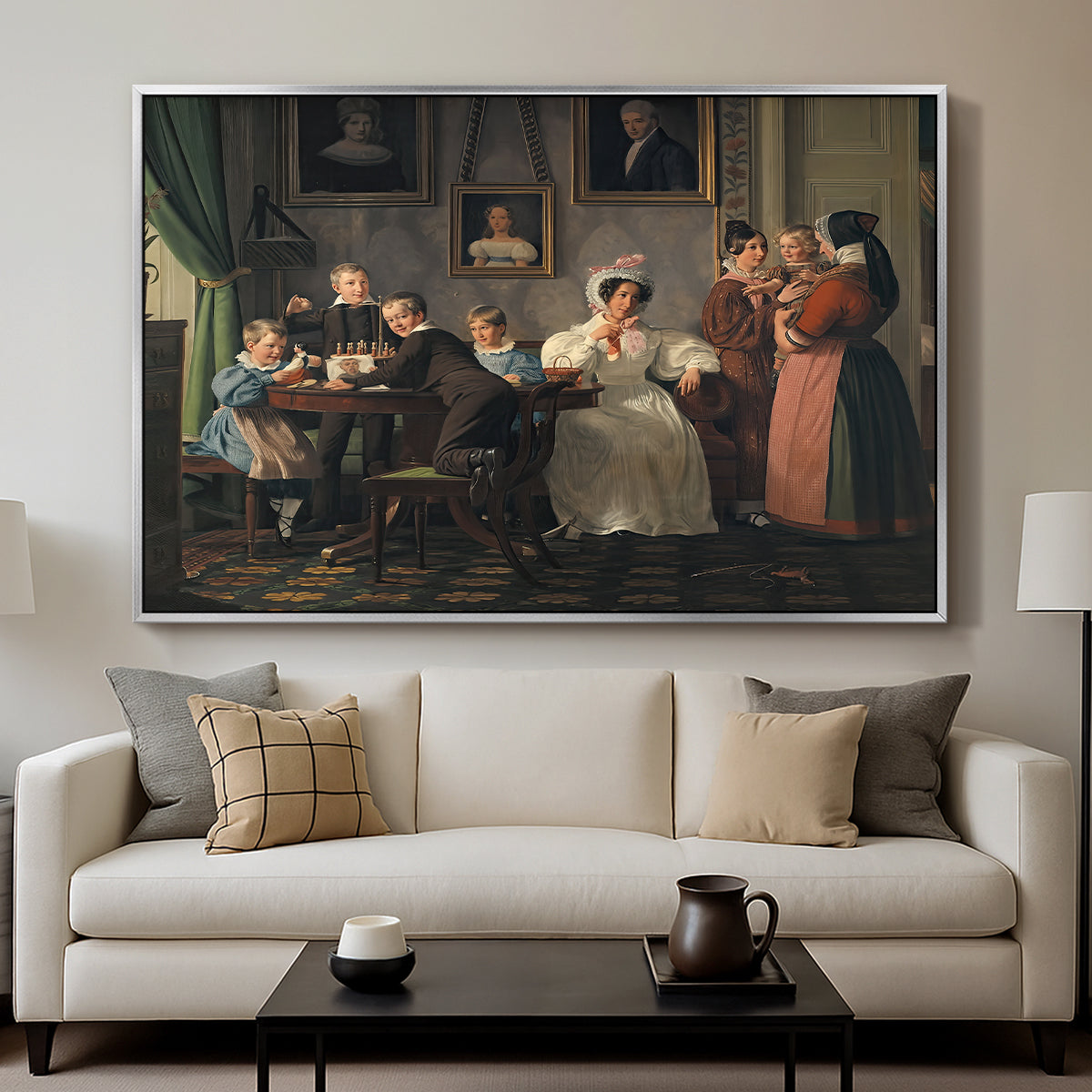 The Waagepetersen Family, 1836 - Floater Framed Canvas Print