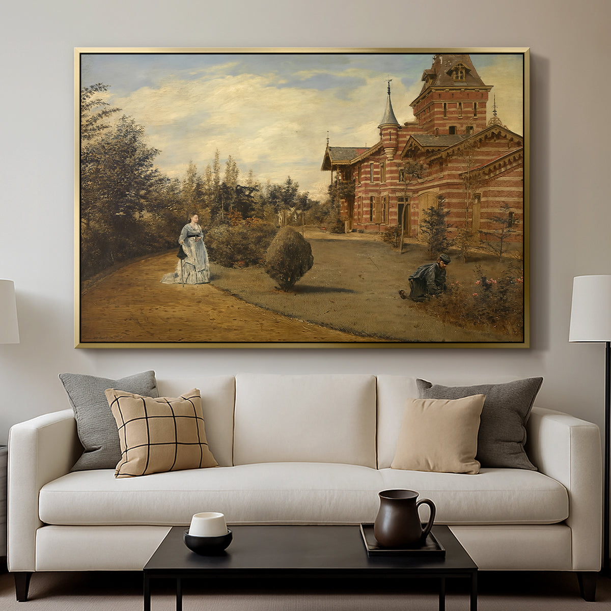 The Country House of Gustave Coûteaux, 1871 - Floater Framed Canvas Print