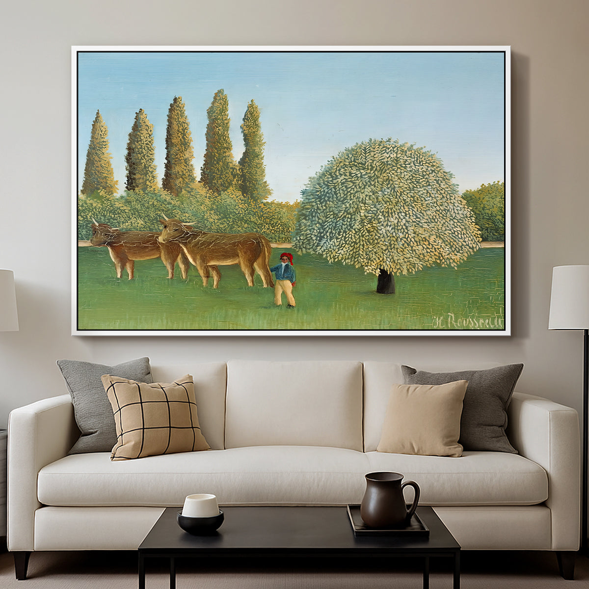 Meadlowland (The Pasture), 1910 - Floater Framed Canvas Print