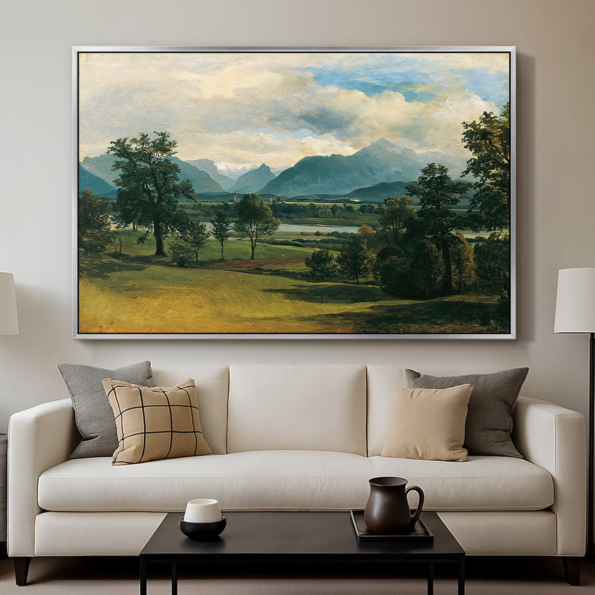 View of Liefering, 1830 - Floater Framed Canvas Print