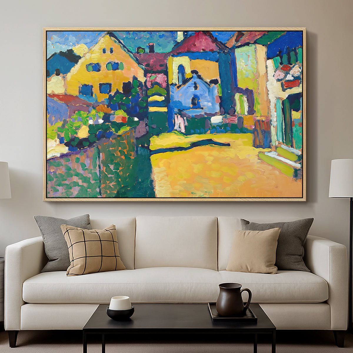 Green Lane in Murnau, 1909 - Floater Framed Canvas Print