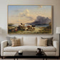 Shepherds and Cattle on Lake Attersee, 1852 - Floater Framed Canvas Print