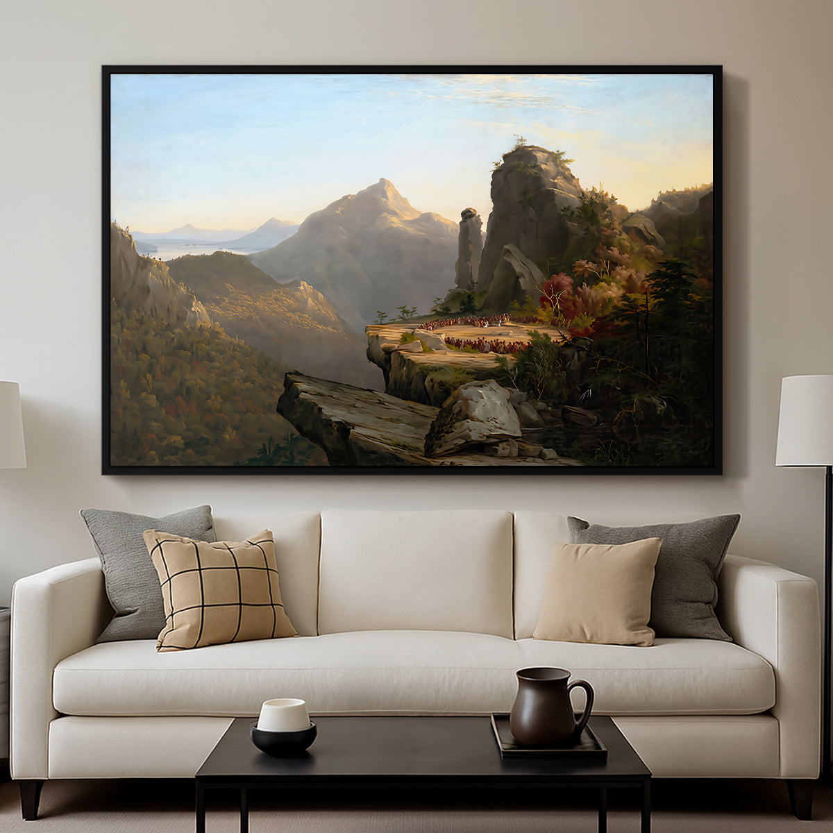 Scene from “The Last of the Mohicans”, 1827 - Floater Framed Canvas Print