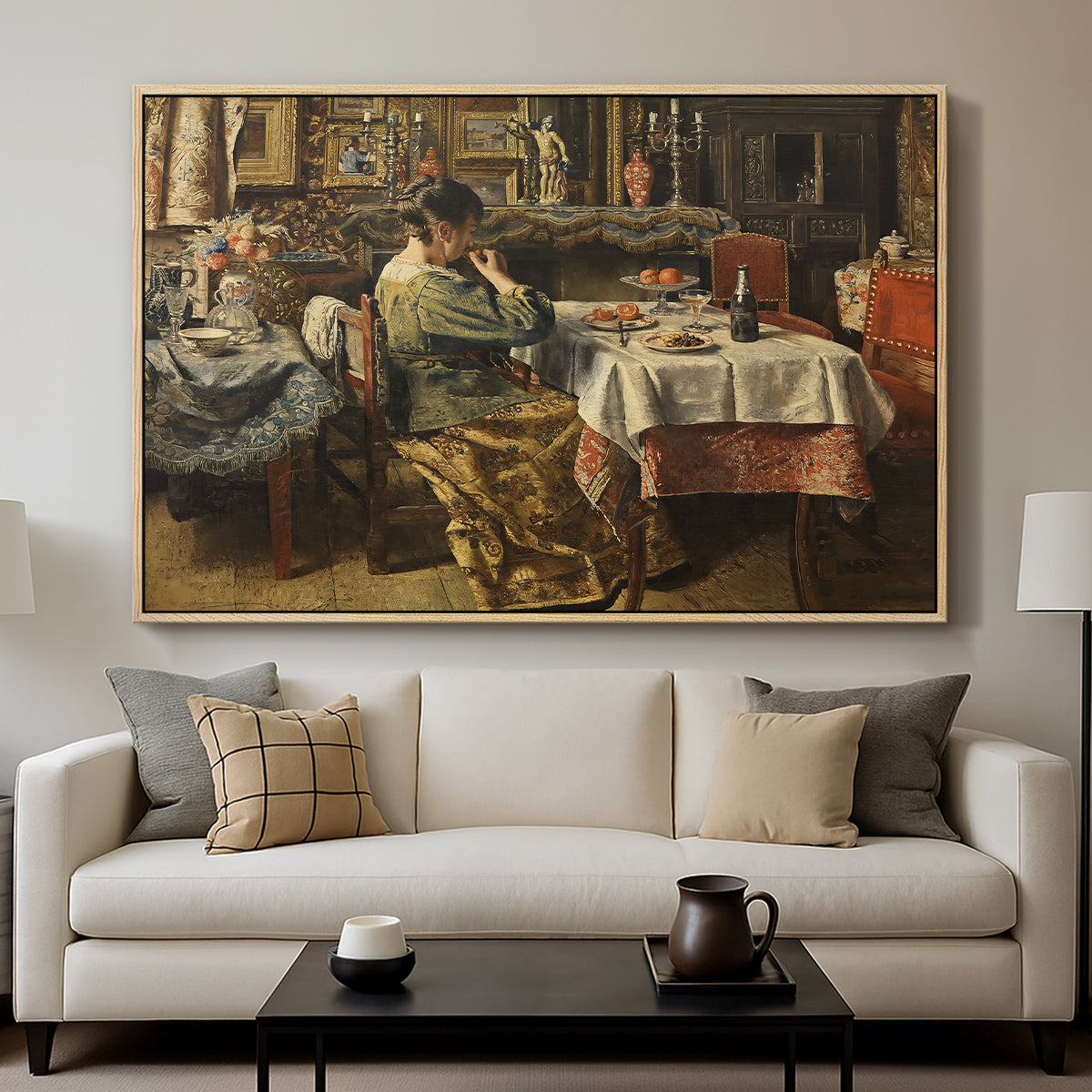 The Meal (De maaltijd), c. 1885 - Floater Framed Canvas Print