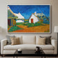 Three White Cottages at Saintes-Maries, 1888 - Floater Framed Canvas Print