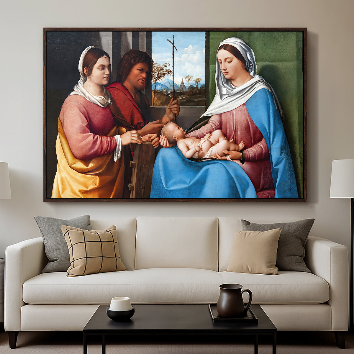 Sacred Conversation, c. 1505 - Floater Framed Canvas Print