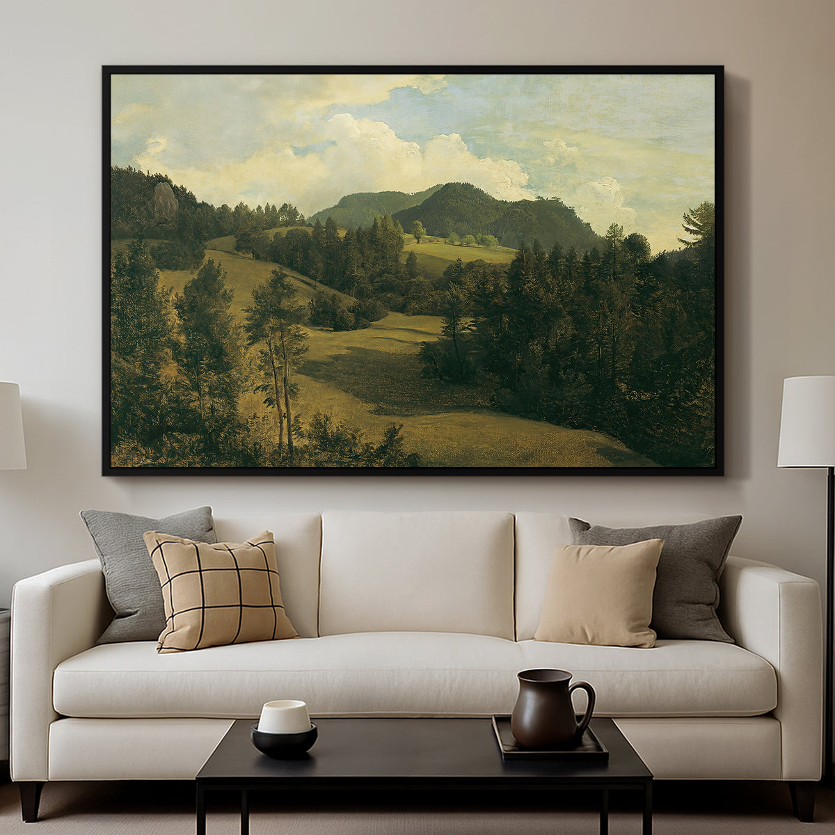 Landscape near Miesenbach, c. 1830 - Floater Framed Canvas Print