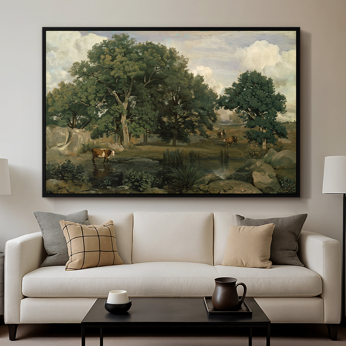 Forest of Fontainebleau, 1846 - Floater Framed Canvas Print