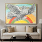 Flying Dove with Rainbow (Colombe volant à l'Arc-en-ciel), 1952 - Floater Framed Canvas Print