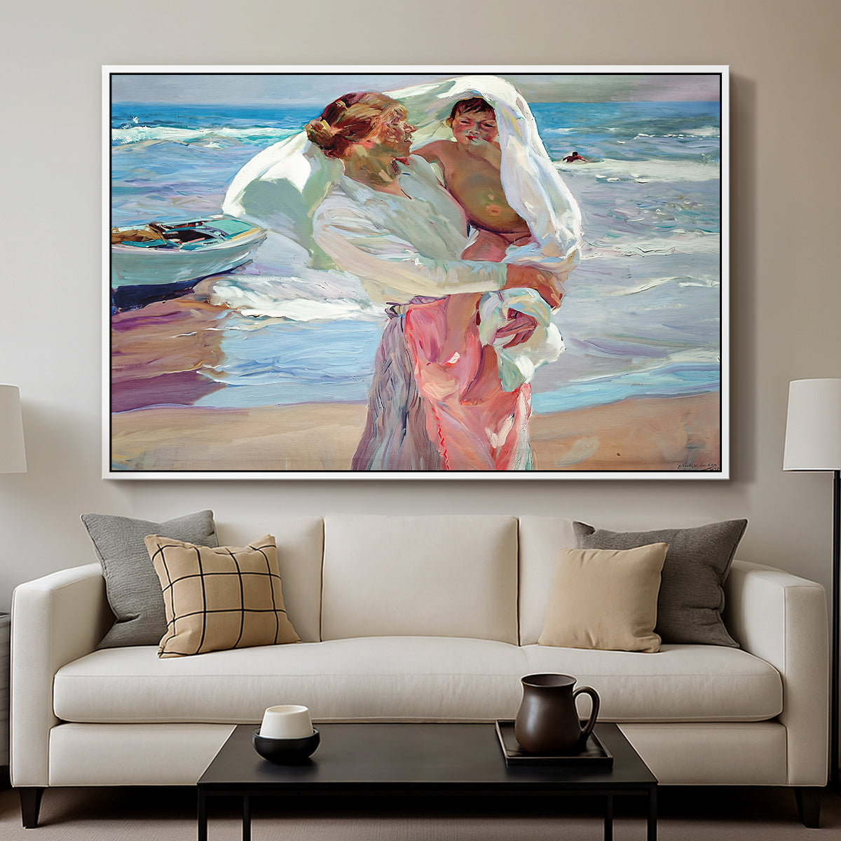 After Bathing, 1915 - Floater Framed Canvas Print