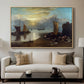 Sun Rising through Vapour: Fishermen Cleaning and Selling Fish, c. 1807 - Floater Framed Canvas Print
