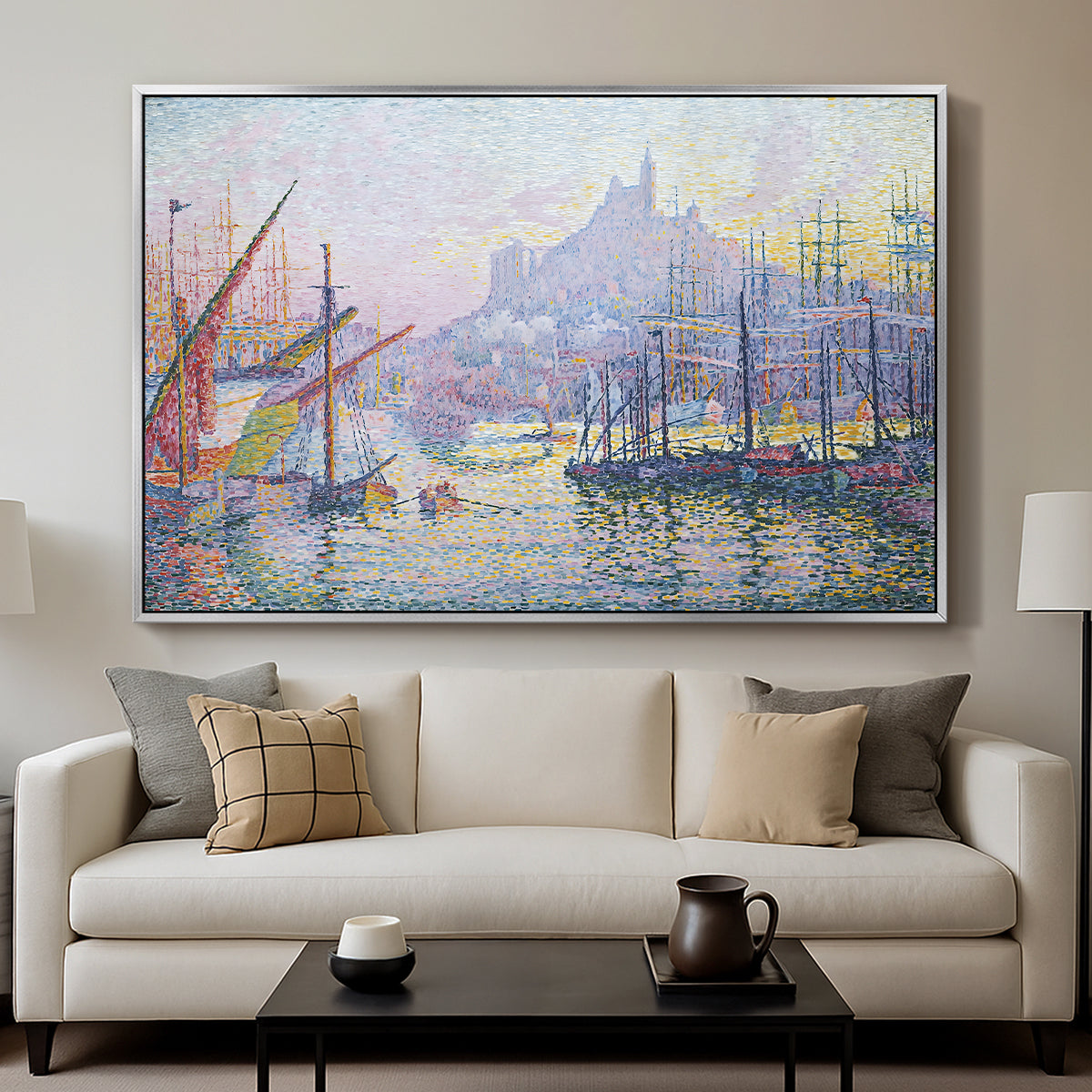 The Port of Marseille, 1905 - Floater Framed Canvas Print