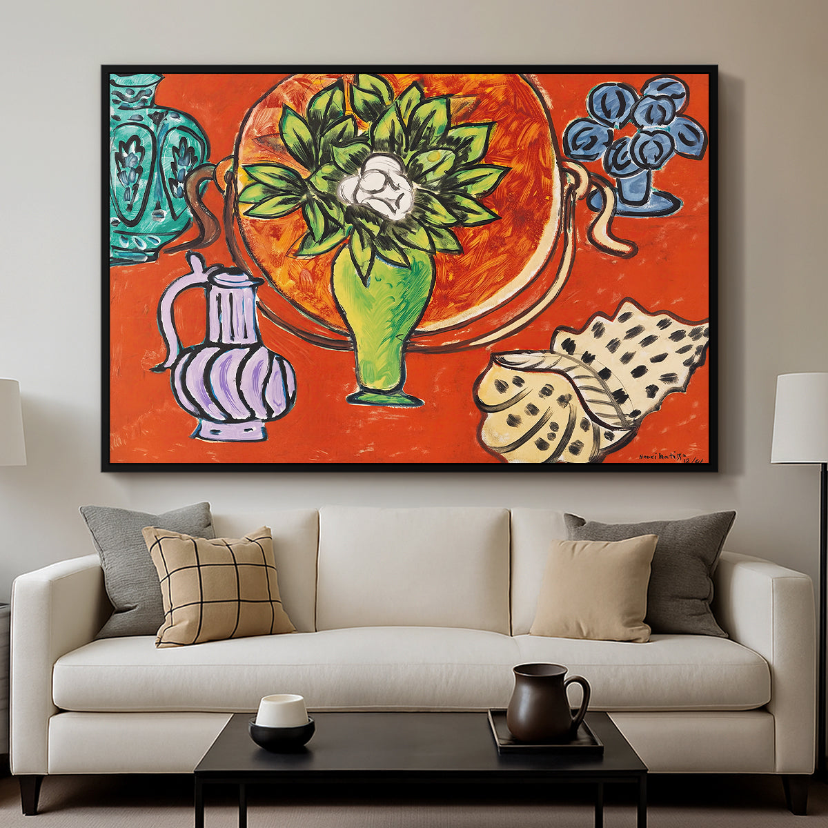 Still Life with a Magnolia (Nature morte au magnolia), 1941 - Floater Framed Canvas Print