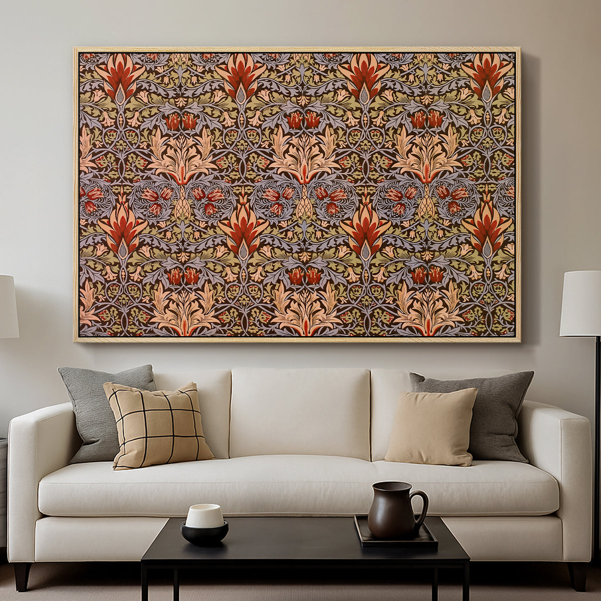 Snakeshead - Red/Cumin, c. 1876 - Floater Framed Canvas Print
