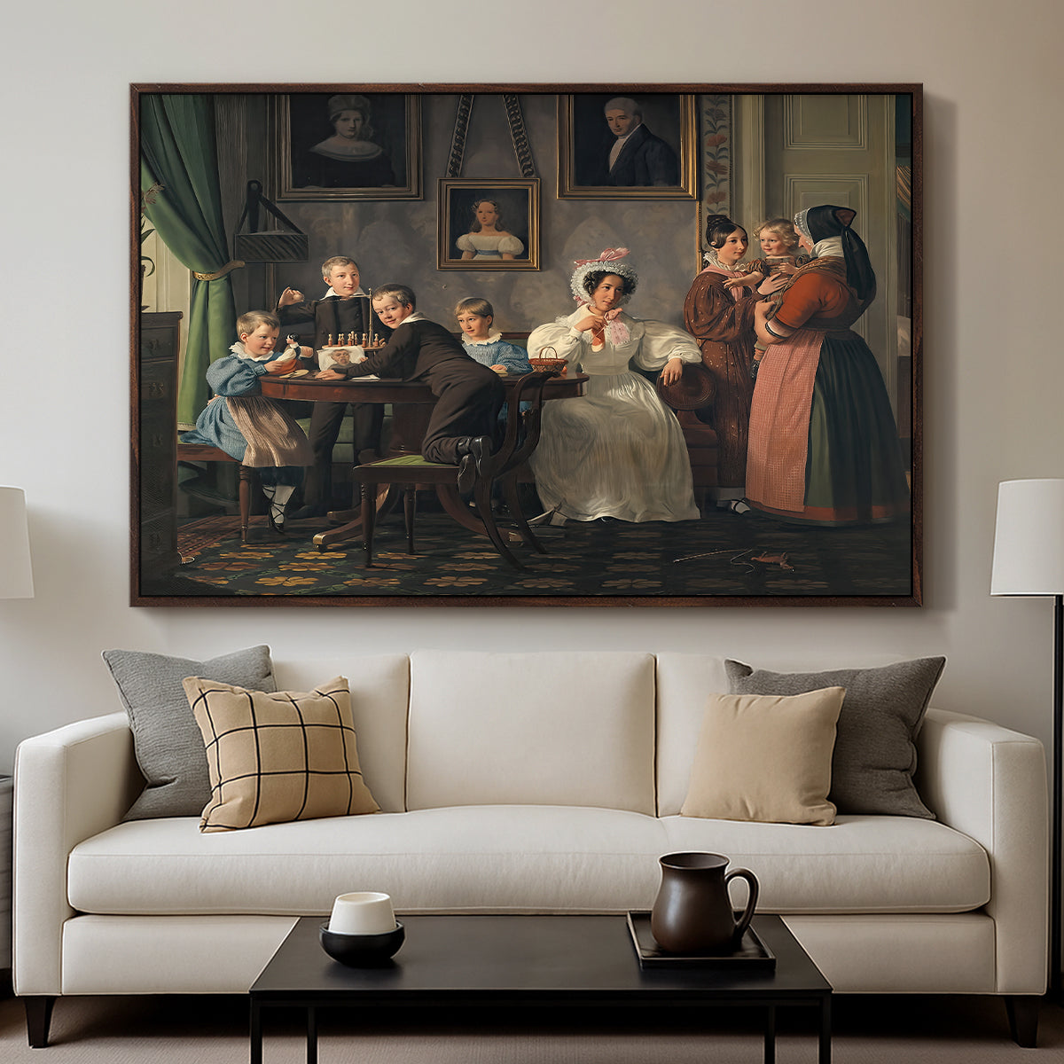 The Waagepetersen Family, 1836 - Floater Framed Canvas Print